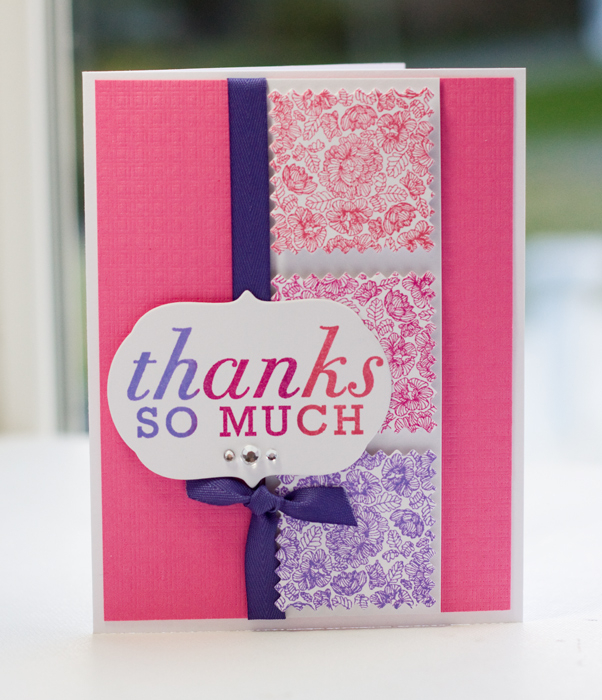 * Stamps- Think Big Favorites, Bitty Background Blocks<br />
    * Ink- Iris, Belle Rose,...