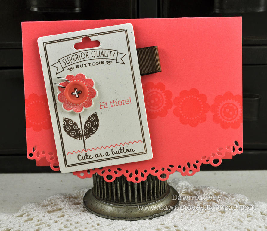 Paper: rustic cream, berry sorbet<br />
Stamps: Flower Fusion #1, Button Boutique<br />
Ink:...