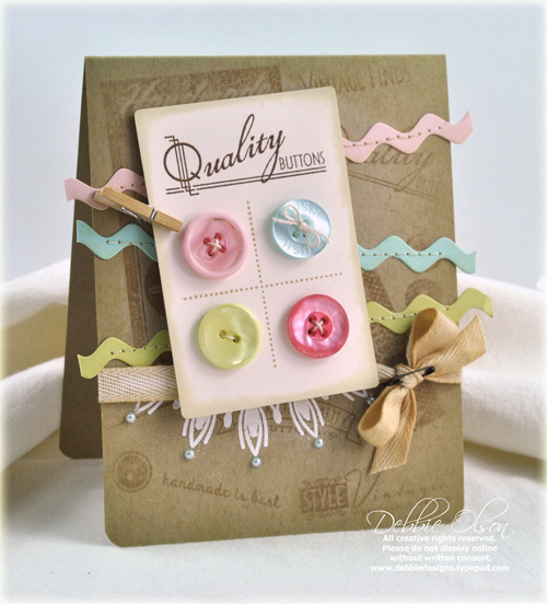 Stamps: Button Boutique, Delightful Doilies<br />
Cardstock: Kraft, Vintage Cream, Sweet Blush....