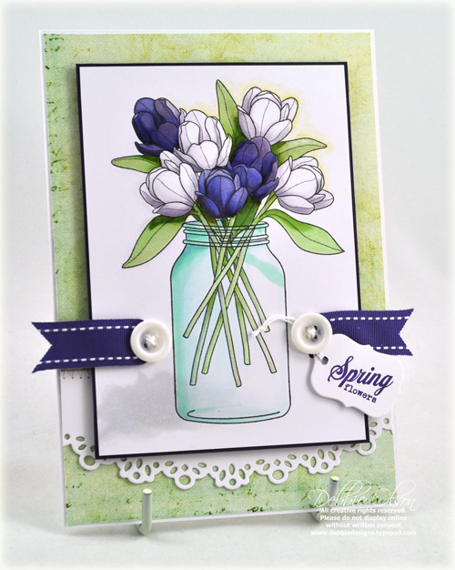 Stamps: Friendship Jar Spring Fillers<br />
Cardstock: Stamper's Select White, Royal...