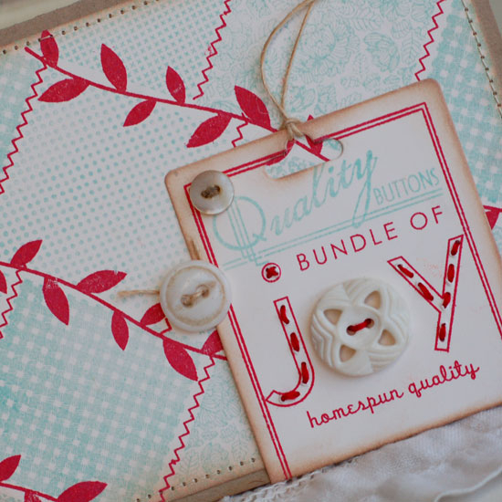 Patchwork Card<br />
Stamps:  Button Boutique, Bitty Background Blocks, Baby Button Bits<br />...