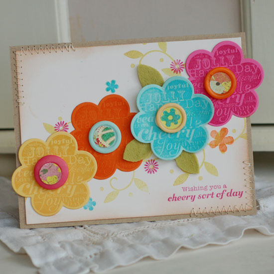 Stamps:  Hello, Friend, Beyond Basic Borders, Beautiful Blooms II<br />
Ink:  Summer Sunrise,...