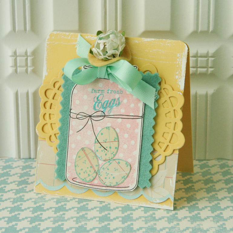 Farm Fresh Eggs card:<br />
<br />
    * Stamps: Friendship Jar Spring Fillers, Friendship...