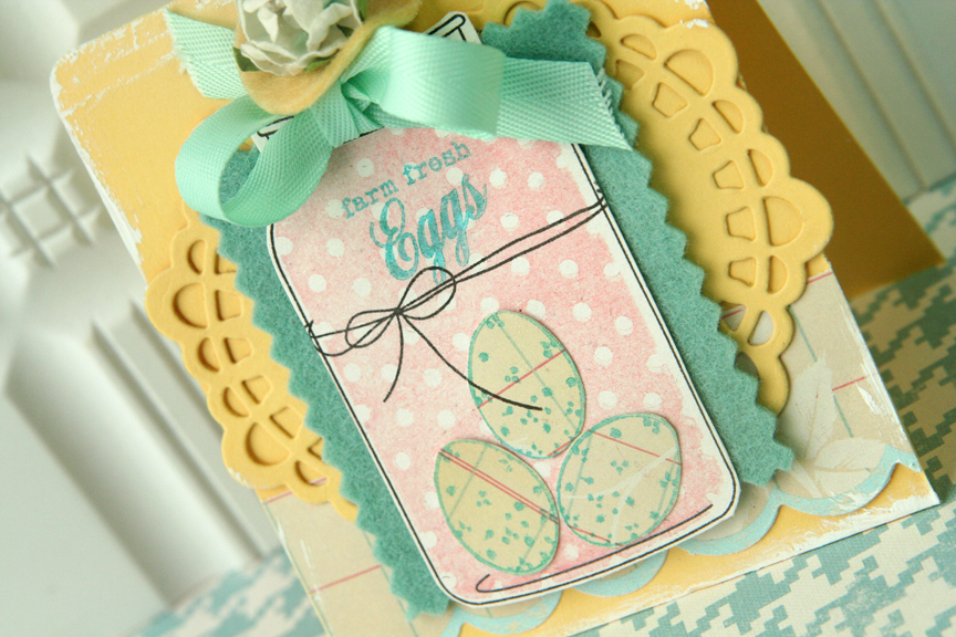 Farm Fresh Eggs card:<br />
<br />
    * Stamps: Friendship Jar Spring Fillers, Friendship...