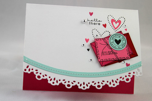 Hello There Card<br />
<br />
Stamps: Tag It #1, Simple Valentine, Friendship Jar Spring...