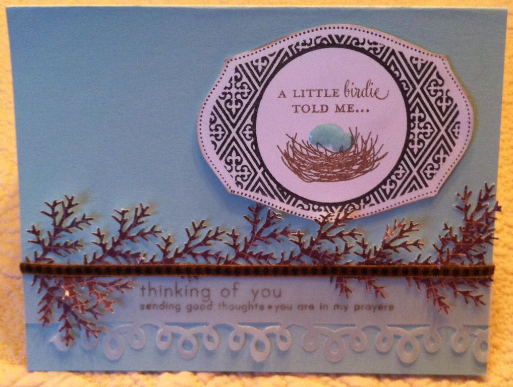 Make it Monday #2 Vellum Sentiment Strip:  Thinking of You is the sentiment and the spring is in...