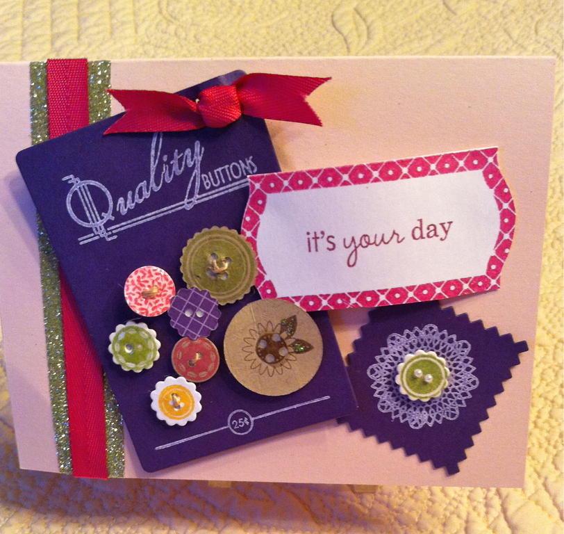 Make it Monday 3:  Scor Tape with Glitter<br />
What fun to use Button Boutique stamps to...