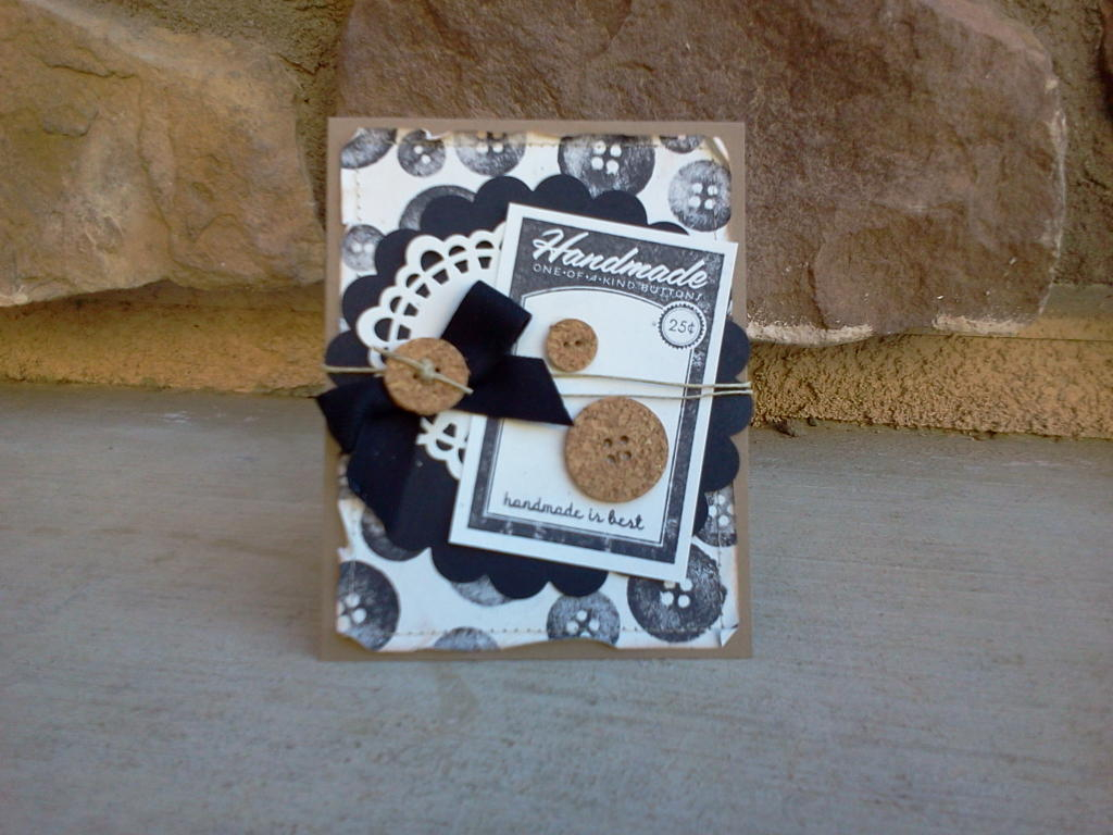 I used the button die to cut the fun foam and stamped buttons on the background.  I then cut the...