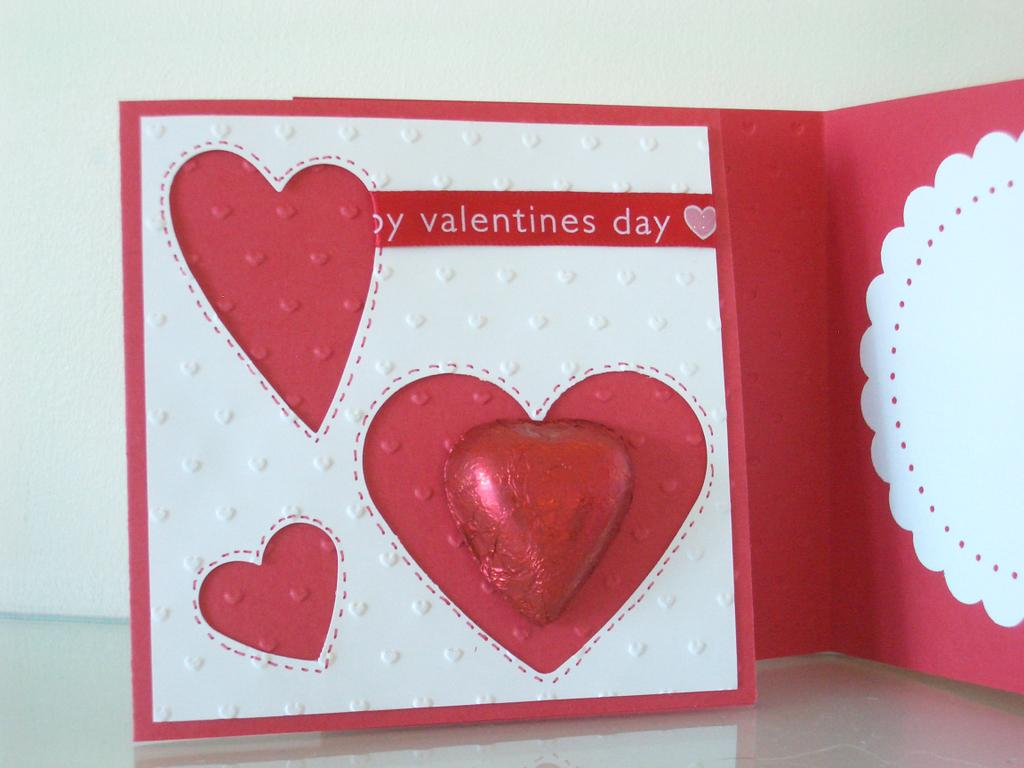 Valentine's card with heart candy