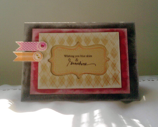 My reproduction of Heather Nichols' Framed A Little Argyle card, making use of Banner...