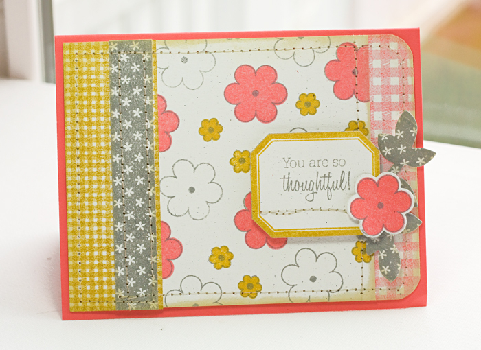 * Stamps-Flower Fusion #2, Label Basics, Ribbon Tails, Background basics: Gingham <br />
    *...