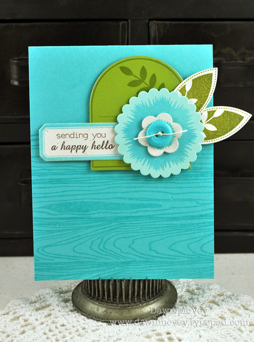 Paper: rustic cream, hawaiian shores, simply chartreuse, aqua mist<br />
Stamps: Sending You,...