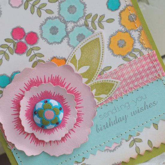 Stamps:  Sending You, Background Basics: Gingham<br />
Ink:  Smokey Shadow, Hibiscus Burst,...