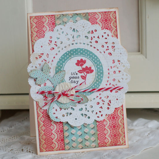 Stamps:  Tag-its #2<br />
Ink:  Ocean Tides, Pure Poppy, True Black<br />
Cardstock:  Vintage...