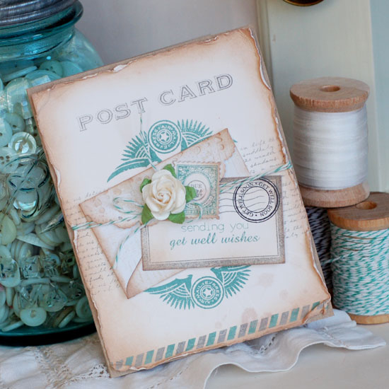 Stamps:  Postmarks, Background Basics: Text Style, Sending You<br />
Ink:  Smokey Shadow, True...