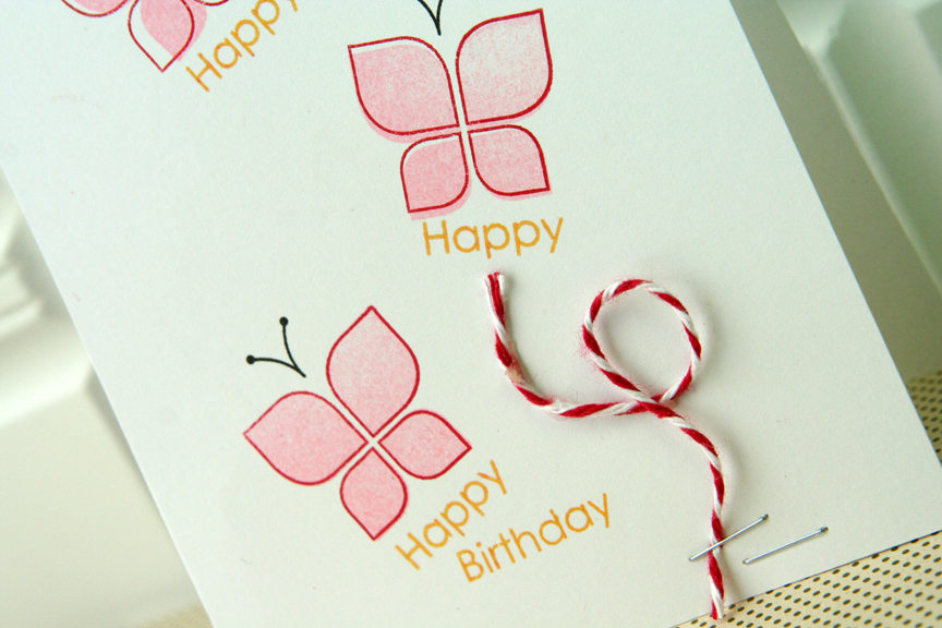 Happy Happy Birthday card:<br />
Stamps: Modern Basics<br />
Ink: True Black, Pure Poppy, and...