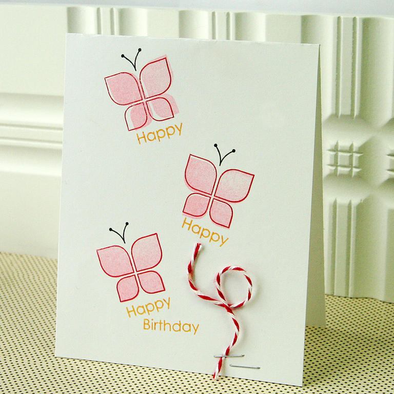 Happy Happy Birthday card:<br />
Stamps: Modern Basics<br />
Ink: True Black, Pure Poppy, and...