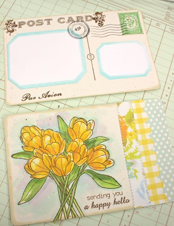 stamps:label basics, postmarks, friendship jar spring fillers, sending you<br />
ink:dark...