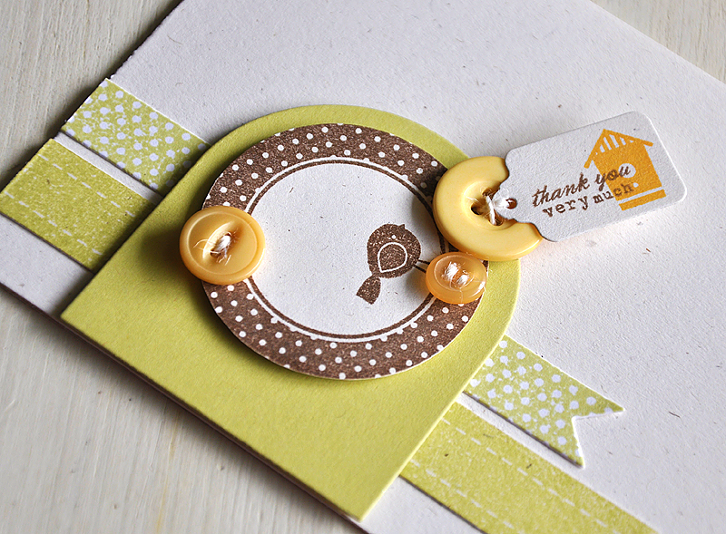 Stamps:  Tag-its #2 &amp; Ribbon Tails<br />
Ink:  Spring Moss, Dark Chocolate &amp; Summer...