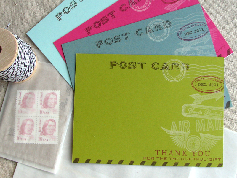 {Air Mail} Postcard set <br />
Stamps - Postmarks, Label Basics (both to be released 3/15/11),...