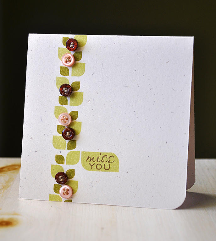 Stamps: Modern Basics &amp; Communique Curves Sentiments<br />
Ink: Spring Moss, Ripe Avocado...