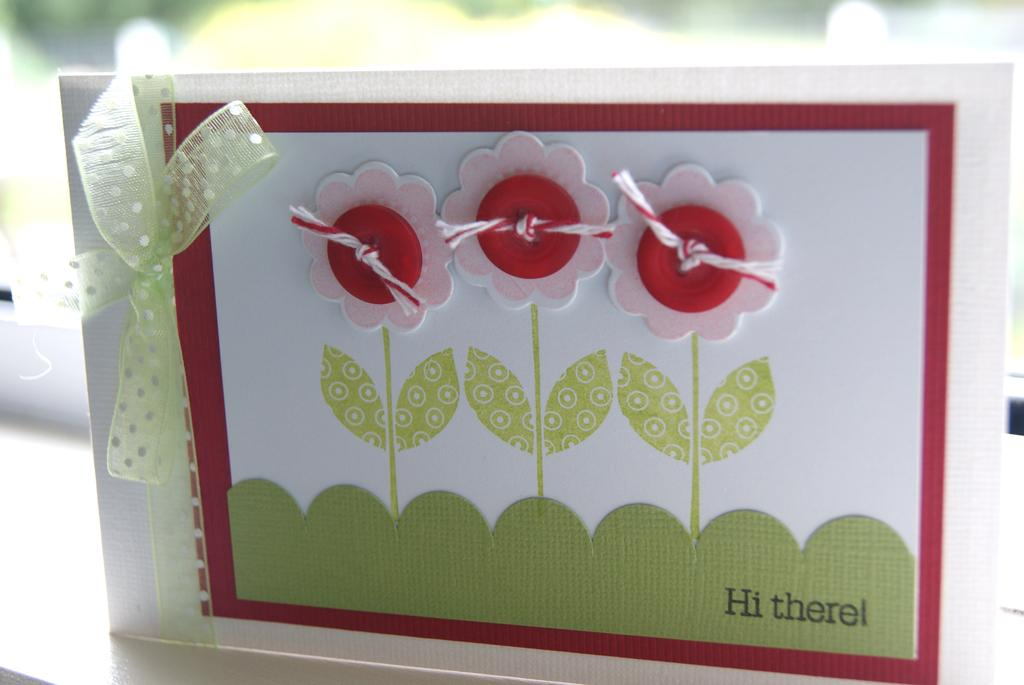 Card reads: Hi There<br />
PTI products used: Flower Fusion #1 stamp set, flower fusion #1 die,...
