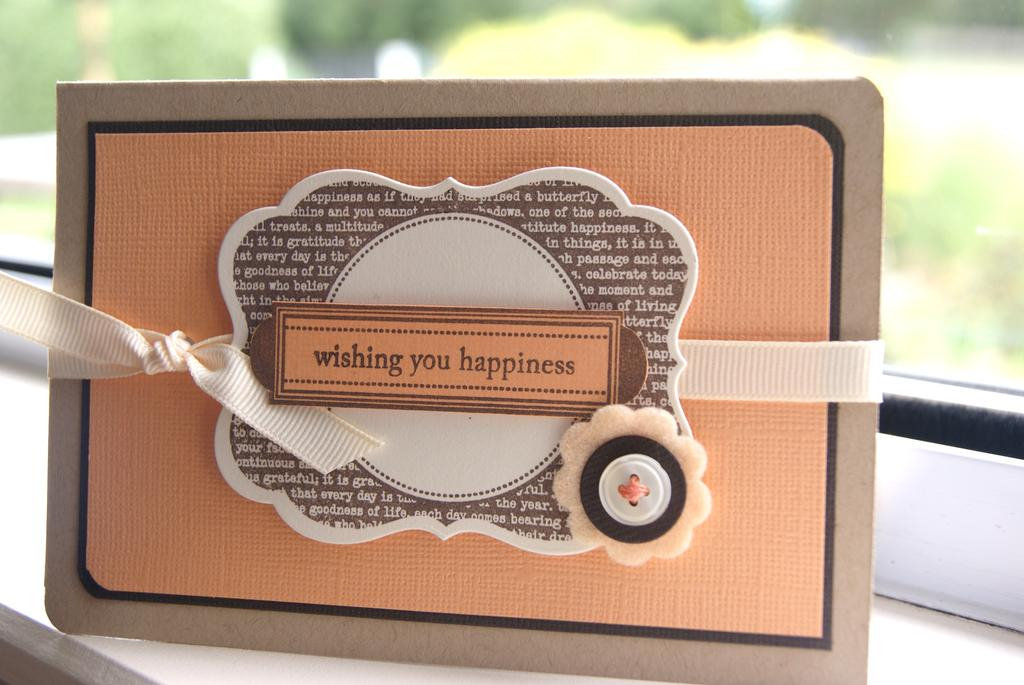 Card Reads: Wishing You Happiness<br />
PTI Products used: Mat Stack 4 Stamp set and...