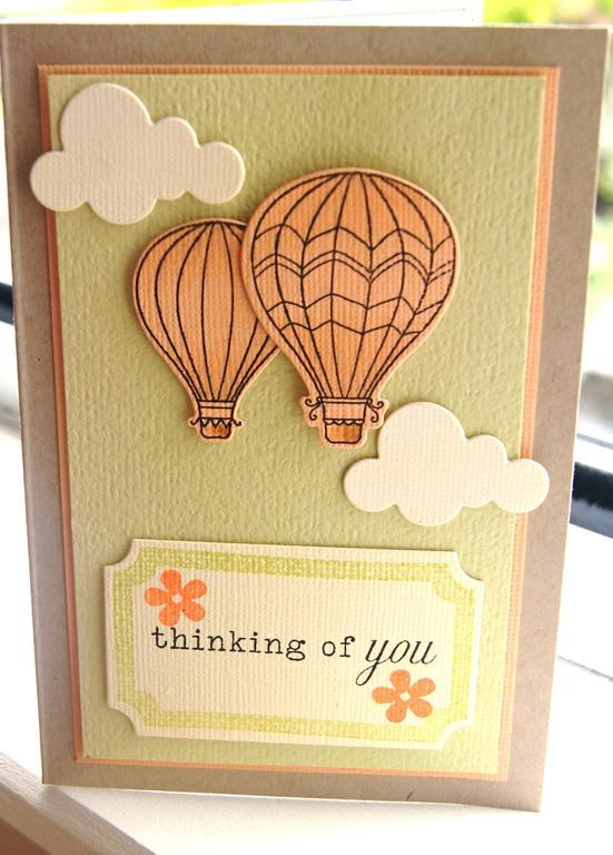 Card Reads: Thinking of You<br />
PTI products used: Stamps (Up, Up and Away, Fillable Frames...