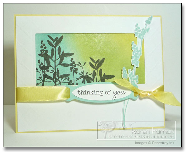 Supplies<br />
Stamps: Life, Vintage Picnic Sentiments (PTI);<br />
Colors: Lemon Tart, True...