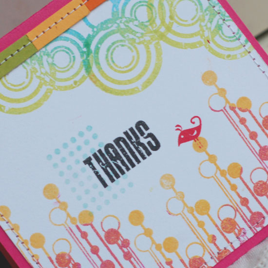 Stamps:  Grunge Me<br />
Ink:  Summer Sunrise, Raspberry Fizz, Simply Chartreuse, Hawaiian...