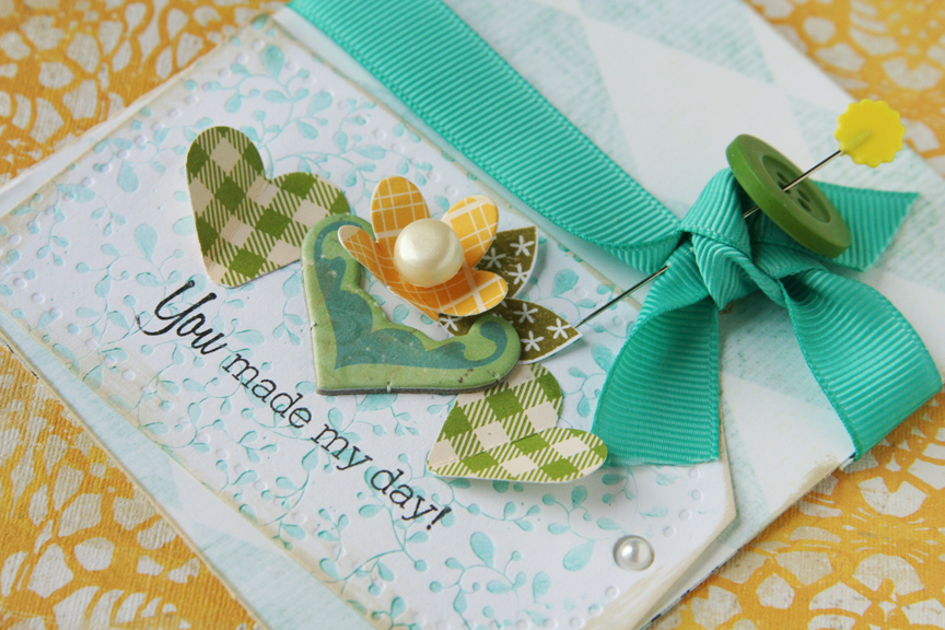 You Made My Day card:<br />
Stamps: Flower Fusion #3<br />
Ink: Hawaiian Shores, Ripe Avocado,...