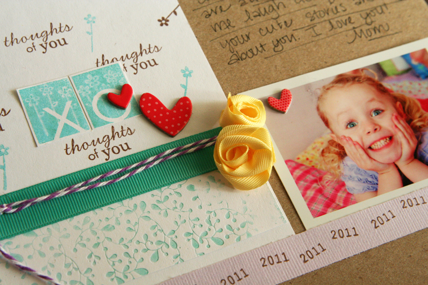 I made a little border on my layout with the date stamp.