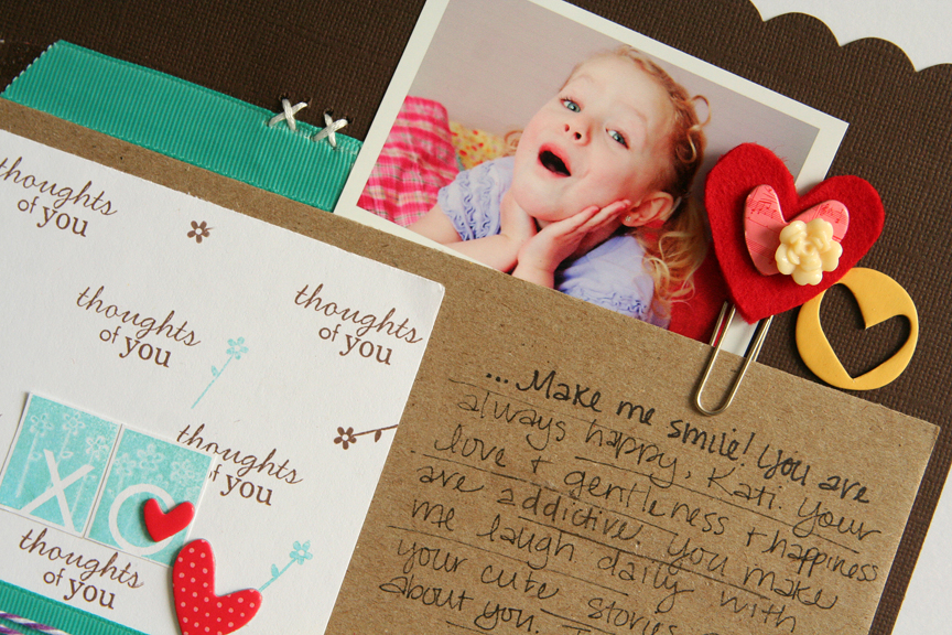 I used the Tag-Its #3 flowers and "thoughts of you" saying on my layout!