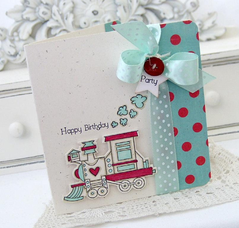 Papertrey Ink Supplies Used:<br />
Stamps:<br />
Train Tracks<br />
Little Bitty Bird<br />...