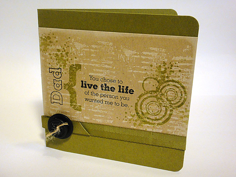 stamps: My Hero, My Dad, Grunge Me<br />
<br />
ink: Fresh Snow, True Black, Ripe Avocado<br...