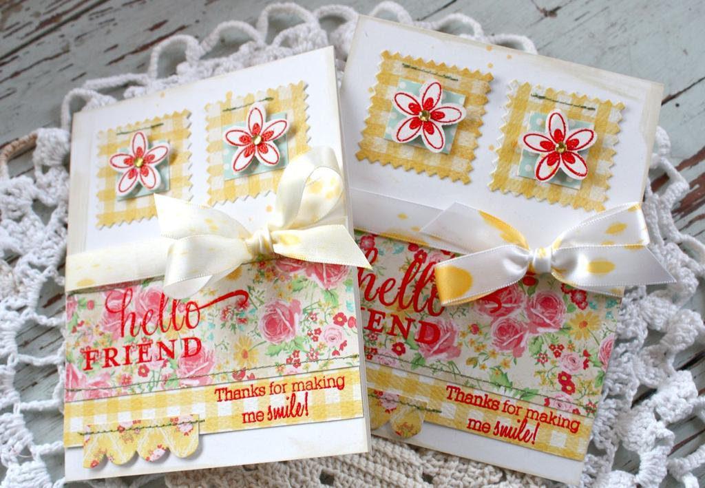 Stamps:Think Big Favorites, Flower Fusion #3<br />
Ink:dies, Versamark ink (for embossing)<br...