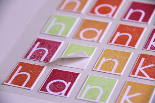 Hank Sticker Card:<br />
<br />
Stamps: Alpha-blocks, Button Boutique, All About You, Mini...