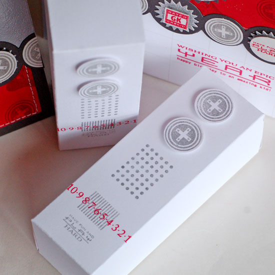 Stamps:  Boy Basics: Game On, Grunge Me, Boy Basics: Out of this World (number strip on treat...