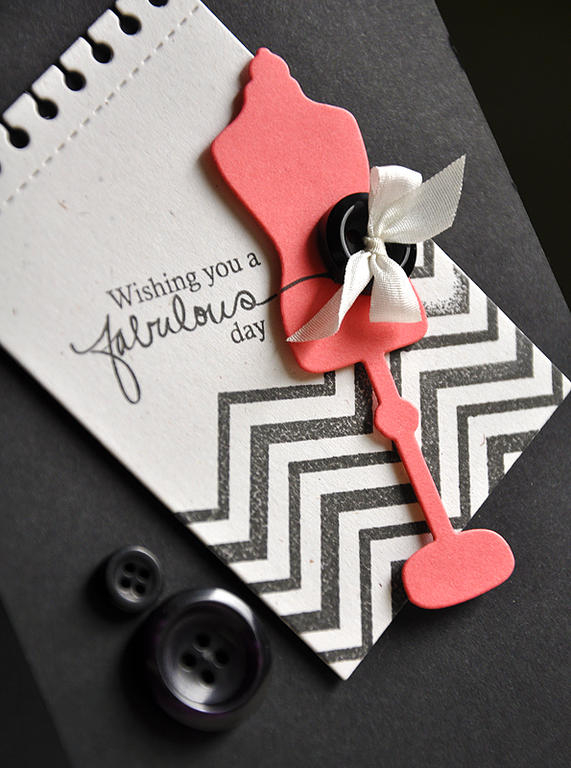 Stamps: Background Basics: Chevron Stripes &amp; Signature Series: Dress Form<br />
Ink: True...