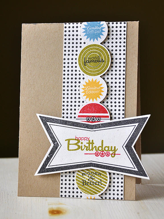 Stamps:  Ad Sense, Boy Basics: Simple Circle &amp; Grunge Me<br />
Ink:  True Black, Ripe...