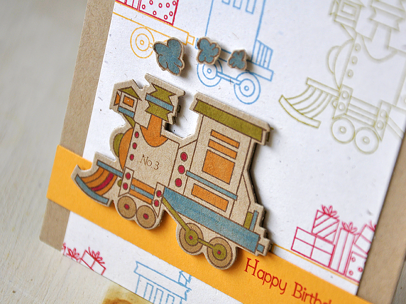 Stamps:  Train Tracks<br />
Ink:  Dark Chocolate, Pure Poppy, Ripe Avocado, Summer Sunrise...