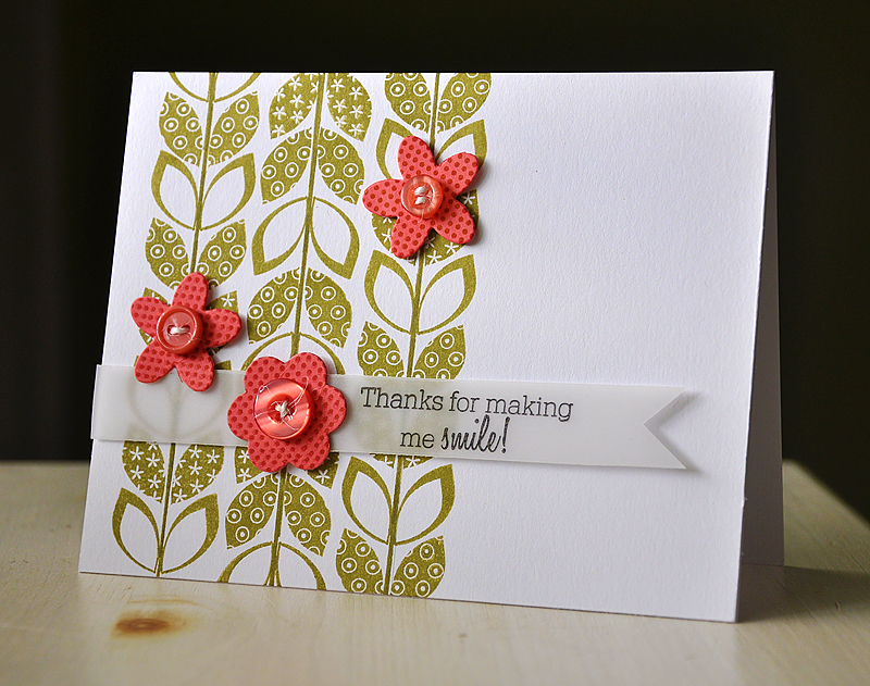Stamps:  Flower Fusion #1,2 &amp; 3 &amp; Bitty Background Blocks<br />
Ink:  Ripe Avocado,...