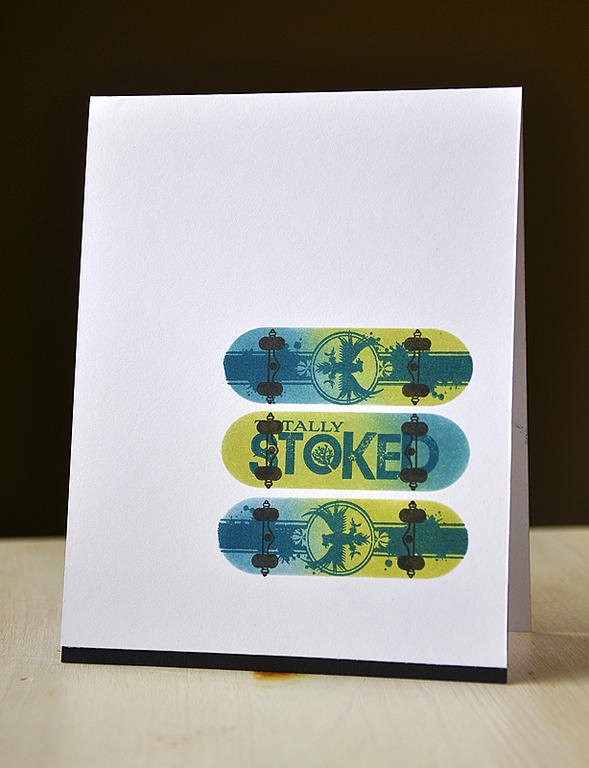 Stamps:  Boy Basics: Skater Dude<br />
Ink:  Enchanted Evening, True Black, Stormy Skys, Shabby...