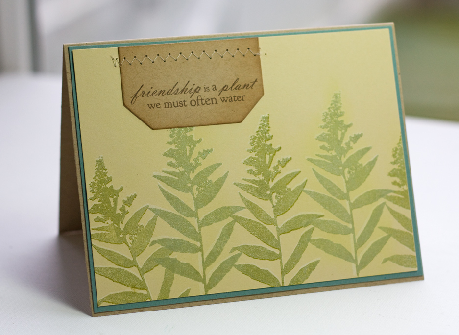 * Stamps- Wildflower Garden<br />
    * Ink- Ripe Avocado, Dark Chocolate, Fresh Snow<br />...