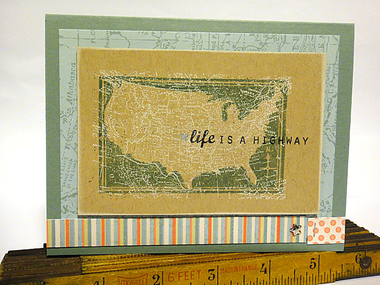 stamps: Road Trip<br />
<br />
ink: Fresh Snow, True Black, Ocean Tides, Silver Encore<br />...