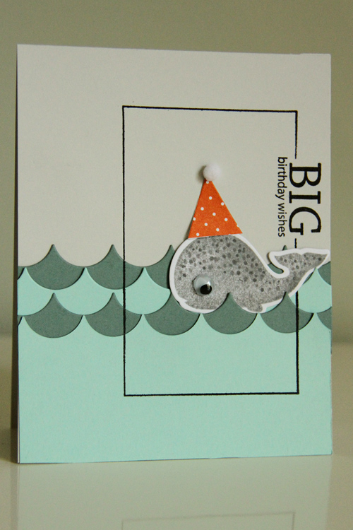 Stamps: Whale Wishes, Big and Bold Birthday Sentiments, Framed<br />
Dies: Medium Scalloped...