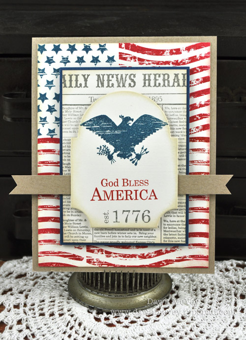 Paper: vintage cream, kraft, enchanted evening<br />
Stamps: est. 1776, Background Basics:...