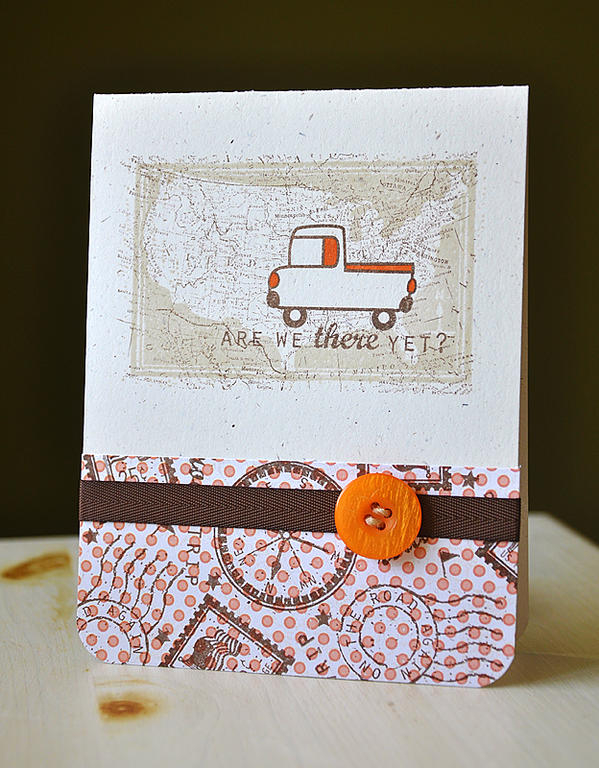 Stamps:  Road Trip &amp; Boy Basics: Truckin' It<br />
Ink:  Dark Chocolate &amp; Chai...
