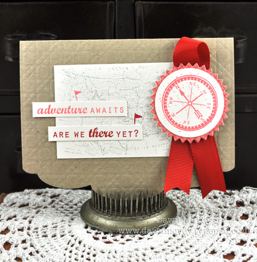 Paper: vintage cream, kraft, it's official<br />
Stamps: Road Map<br />
Ink: smokey...