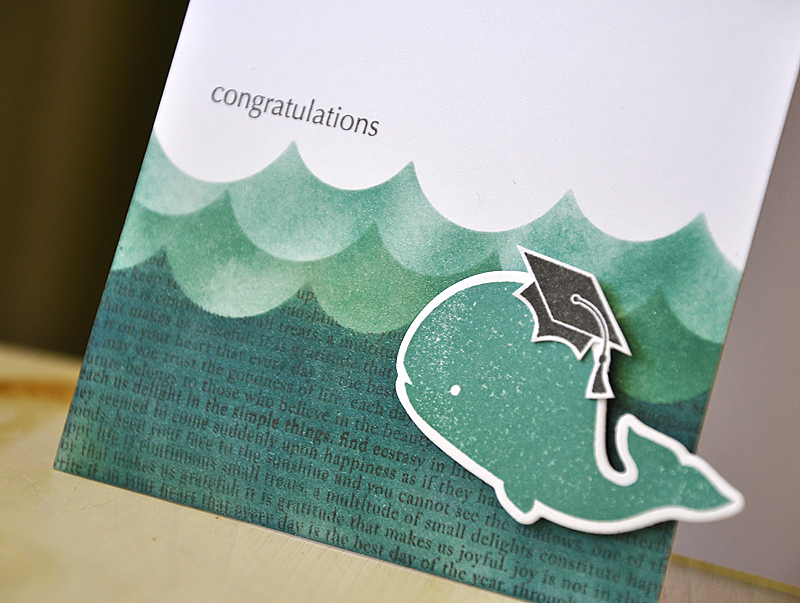 Stamps:  Whale Wishes, Tag-its #4 &amp; Background Basics: Text Style<br />
Ink:  Ocean Tides,...